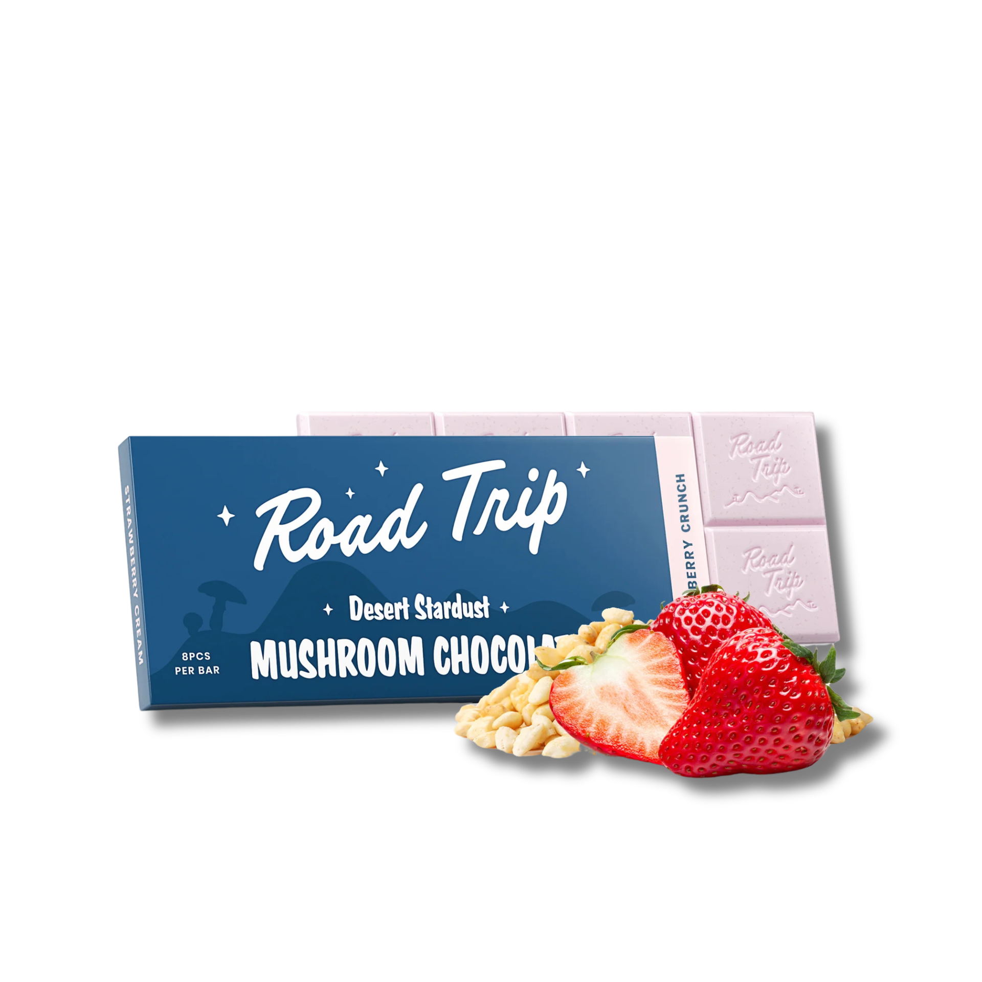 Road Trip - Mushroom Chocolate Bar - 8 servings / Strawberry Crunch